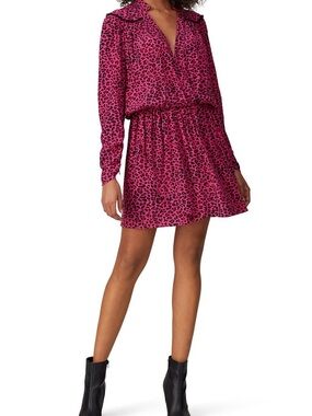 Zadig & Voltaire Hot Pink and Black Leopard Print Dress - Small